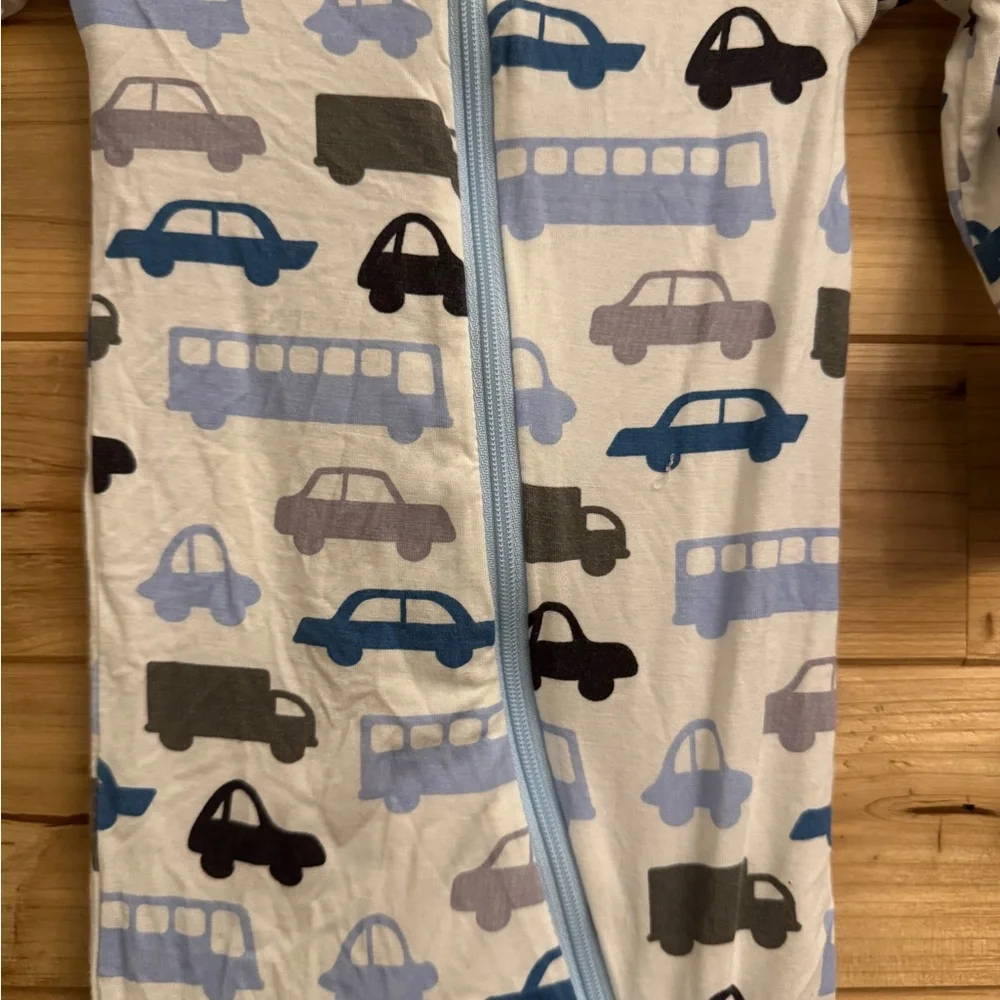 Kickee Pants Size 9-12 Months Car Zipper Bamboo Stretchy Footie Pajamas